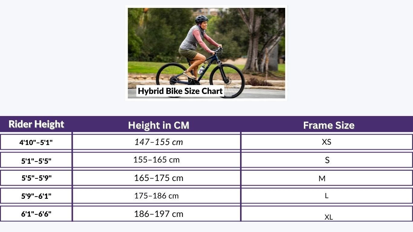 Hybrid Bike Size Chart: Find Your Perfect Frame Size